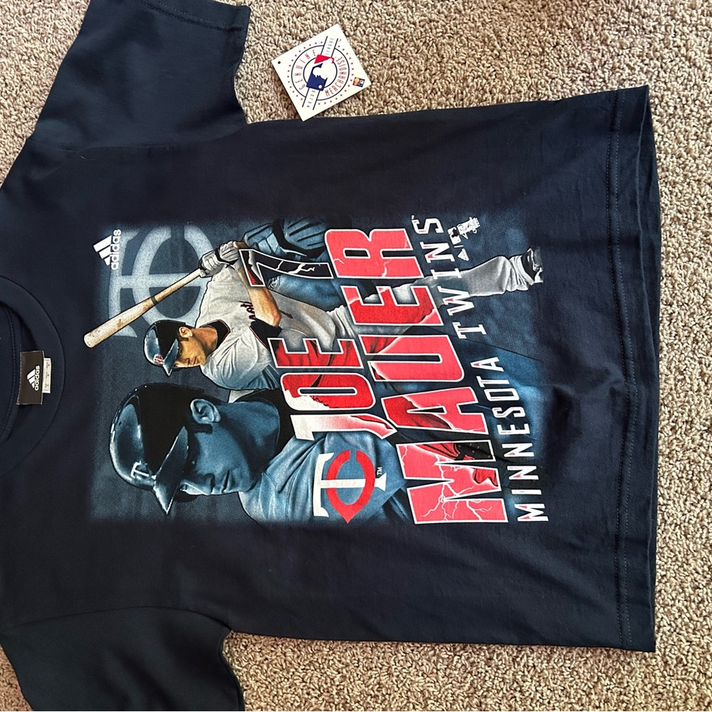 Adidas youth Large Joe Mauer Minnesota Twins T-Shirt - Navy